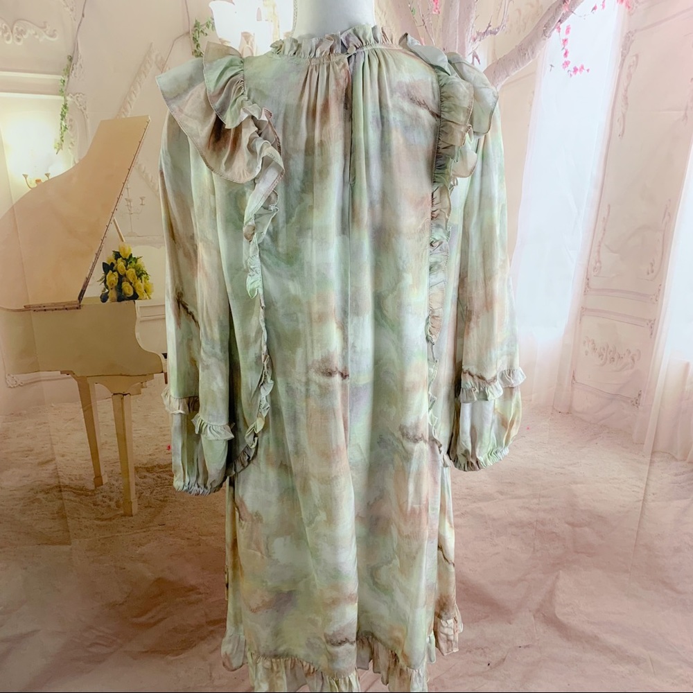 NEW Current Air Marble Ruffle Mini Dress - Picture 7 of 8